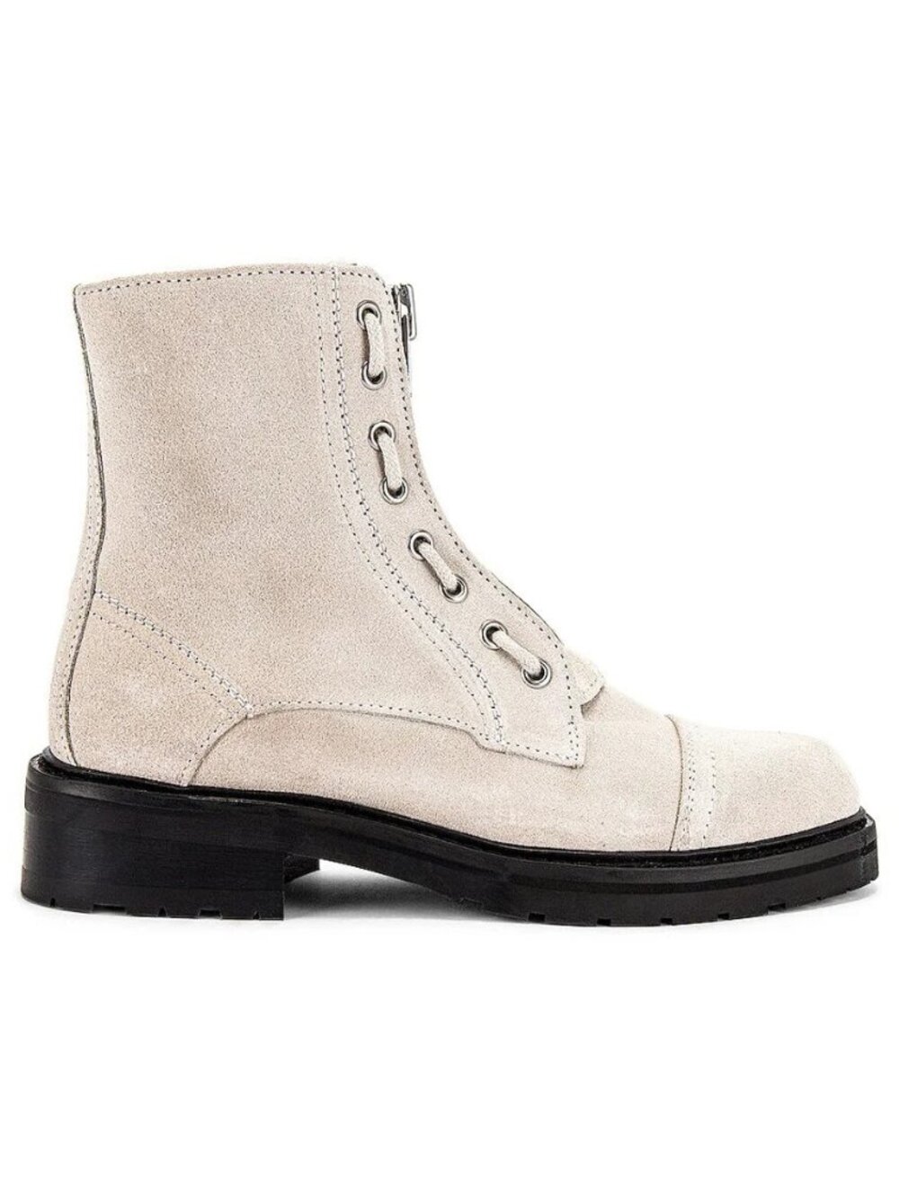 New! AllSaints Ariel Suede Lace Up 9 US Biker Boots Off White Burnished DD34